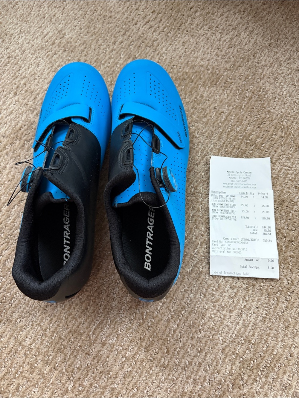 Bontrager Road Cycling Shoes in Bright Blue and Black